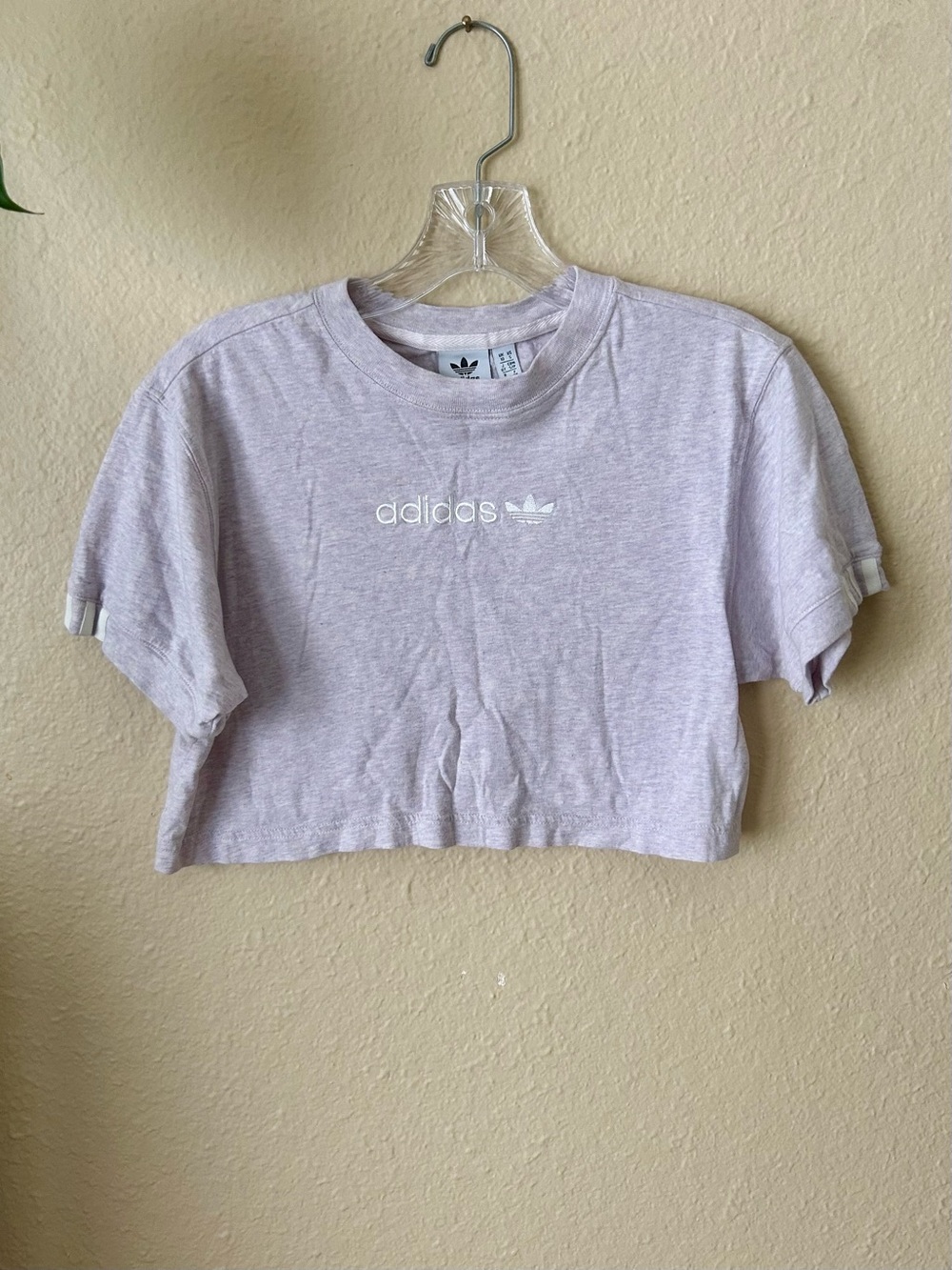 adidas Lavender Cropped Logo Tee